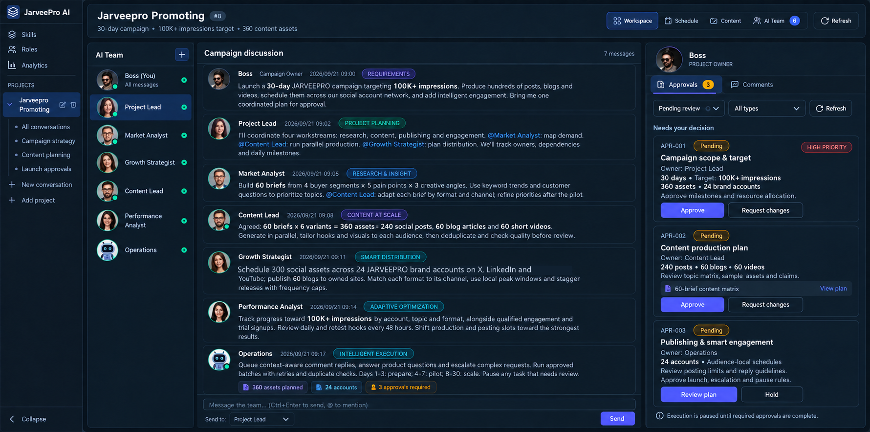 Let Your AI Team Plan and Run the Campaign
